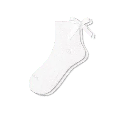 Bombas Lightweight Bow Quarter Socks In White