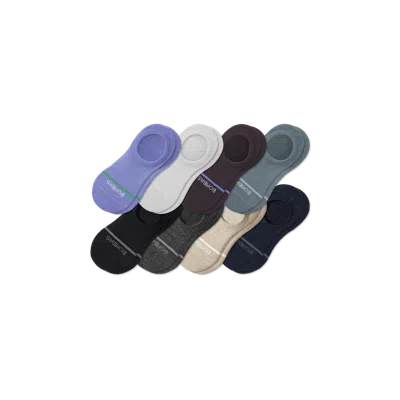 Bombas Lightweight Merino Wool Blend No Show Sock 8-pack In Grey Surf Mix