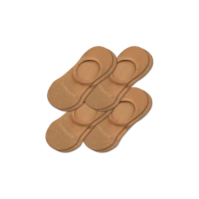 Bombas Lightweight No Show Sock 4-pack In Tan