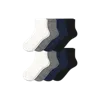 Bombas Lightweight Quarter Sock 8-pack In White Navy Mix