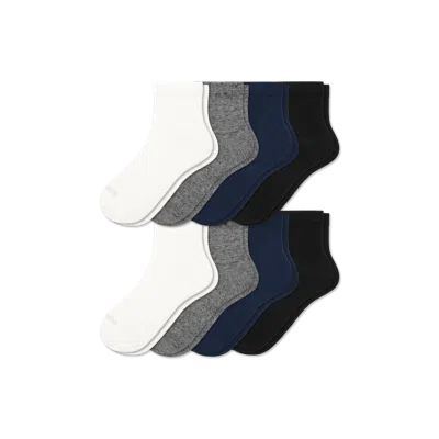 Bombas Lightweight Quarter Sock 8-pack In White Navy Mix