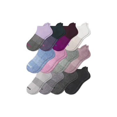 Bombas Marl Ankle Sock 12-pack In Plum Lavender Mix