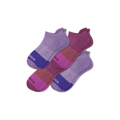 Bombas Marl Ankle Sock 4-pack In Cherry Blossom Mix