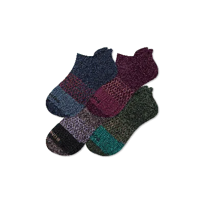 Bombas Marl Ankle Sock 4-pack In Olive Black Mix