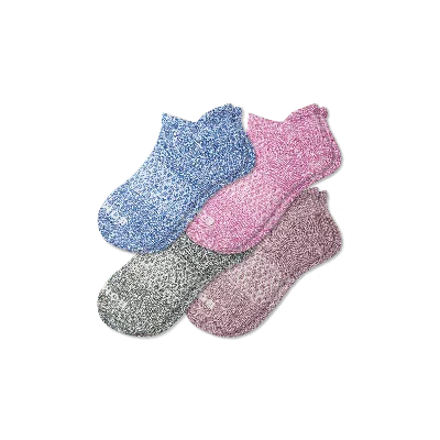 Bombas Marl Ankle Sock 4-pack In Plum Moss Mix