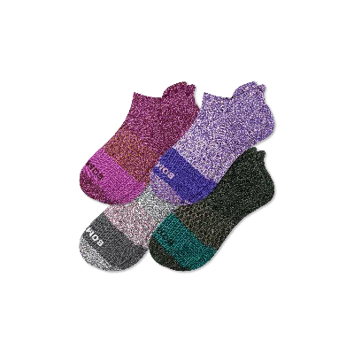 Bombas Marl Ankle Sock 4-pack In Prickly Pear Mix