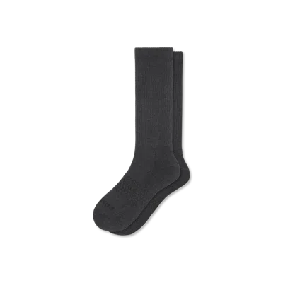 Bombas Marl Calf Socks In Washed Black
