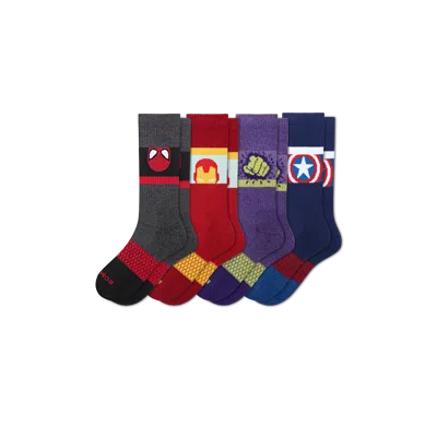 Bombas Marvel | Adult Calf Sock 4-pack In Avengers Mix