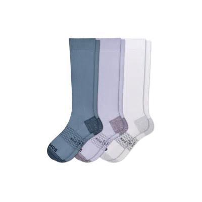 Bombas Medical Grade Compression Knee High Sock 3-pack (20-30mmhg) In Purple Sea Mix