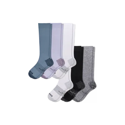 Bombas Medical Grade Compression Knee High Sock 6-pack (20-30mmhg) In Purple Core Mix