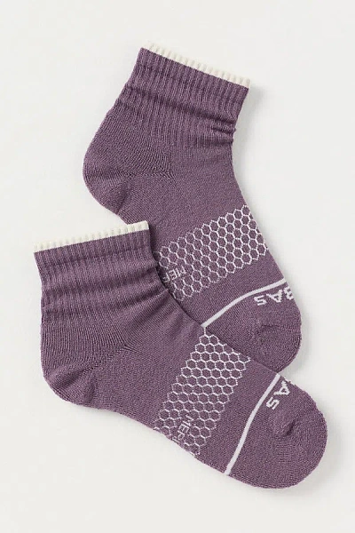 Bombas Merino Blend Marl Quarter Socks In Purple