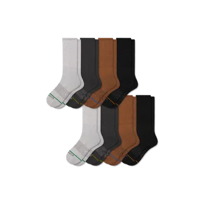 Bombas Merino Blend Ultra-stretch Calf Sock 8-pack In Brown