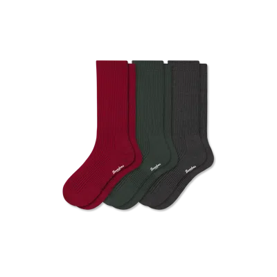 Bombas Merino Cashmere Blend Fine Rib Calf Sock 3-pack
