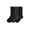 Bombas Merino Cashmere Blend Fine Rib Calf Sock 3-pack In Black