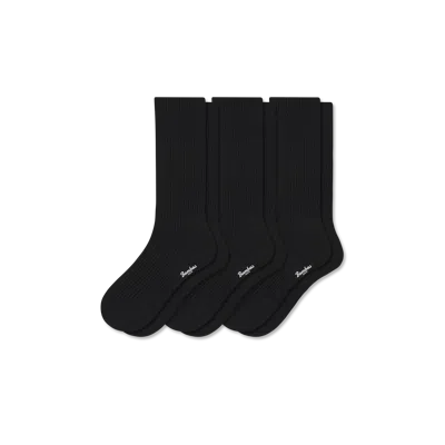Bombas Merino Cashmere Blend Fine Rib Calf Sock 3-pack In Black