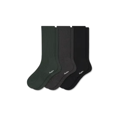 Bombas Merino Cashmere Blend Fine Rib Calf Sock 3-pack In Multi