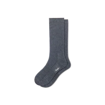 Bombas Merino Cashmere Blend Fine Rib Calf Socks In Storm