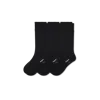 Bombas Merino Cashmere Blend Rib Calf Sock 3-pack In Black