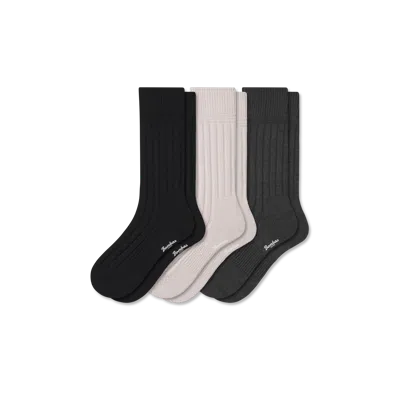Bombas Merino Cashmere Blend Rib Calf Sock 3-pack In Multi