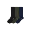 Bombas Merino Cashmere Blend Rib Calf Sock 3-pack In Navy Black Mix