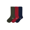 Bombas Merino Cashmere Blend Rib Calf Sock 3-pack In Navy Crimson Mix