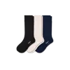 Bombas Merino Cashmere Blend Rib Calf Sock 3-pack In Navy Neutral Mix
