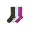 Bombas Merino Cashmere Blend Rib Calf Sock 3-pack In Prickly Pear Mix