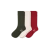 Bombas Merino Cashmere Blend Rib Calf Sock 3-pack In Sandalwood Olive Mix