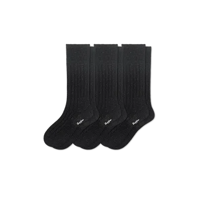 Bombas Merino Cashmere Blend Rib Calf Sock 3-pack In Black