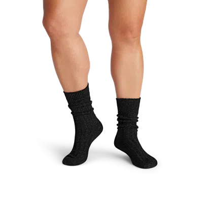Bombas Merino Cashmere Blend Rib Calf Socks In Black