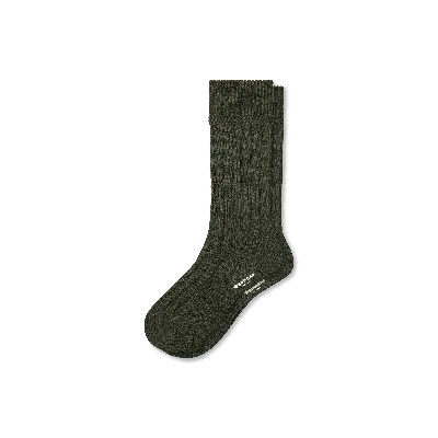 Bombas Merino Cashmere Blend Rib Calf Socks In Dark Olive