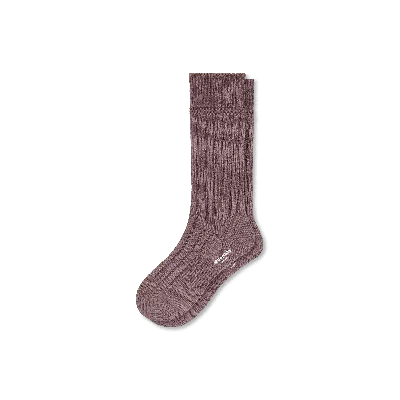 Bombas Merino Cashmere Blend Rib Calf Socks In Mineral Purple