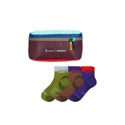 Bombas Merino Hiking Performance Quarter Sock 3-pack & Cotopaxi Fanny Pack In Multi