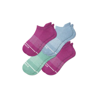 Bombas Merino Wool Blend Ankle Sock 4-pack In Blue