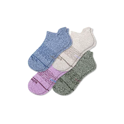 Bombas Merino Wool Blend Ankle Sock 4-pack In Violet Orchid Fjord Mix