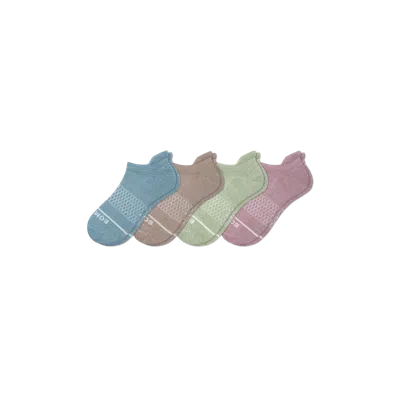 Bombas Merino Wool Blend Ankle Sock 4-pack In Aqua Peony Mix