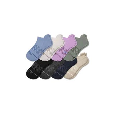 Bombas Merino Wool Blend Ankle Sock 8-pack In Violet Orchid Neutral Mix