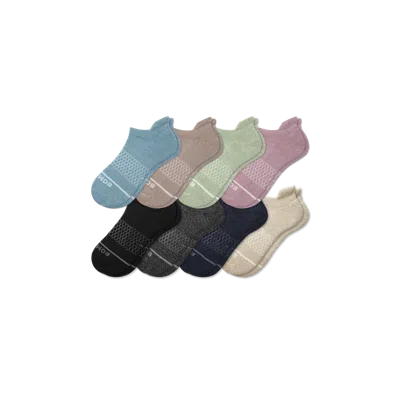 Bombas Merino Wool Blend Ankle Sock 8-pack In Aqua Neutrals Mix