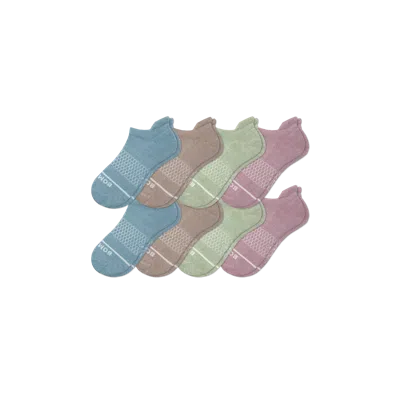 Bombas Merino Wool Blend Ankle Sock 8-pack In Aqua Peony Mix