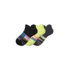 Bombas Merino Wool Blend Athletic Ankle Sock 3-pack In Black Chartreuse Mix