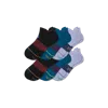 Bombas Merino Wool Blend Athletic Ankle Sock 6-pack In Black Teal Mix