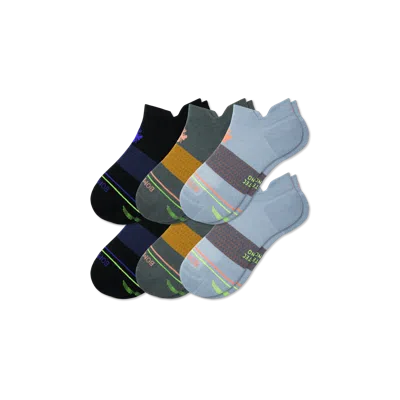 Bombas Merino Wool Blend Athletic Ankle Sock 6-pack In Moss Ocean Mix