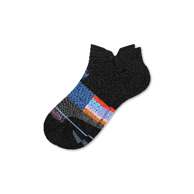 Bombas Merino Wool Blend Athletic Ankle Socks In Black Sky