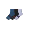Bombas Merino Wool Blend Athletic Quarter Sock 3-pack In Black Teal Mix