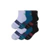 Bombas Merino Wool Blend Athletic Quarter Sock 6-pack In Black Teal Mix