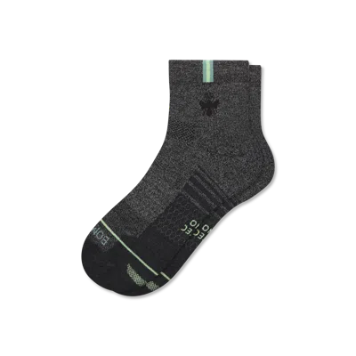 Bombas Merino Wool Blend Athletic Quarter Socks In Black