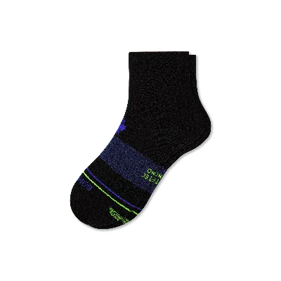 Bombas Merino Wool Blend Athletic Quarter Socks In Black