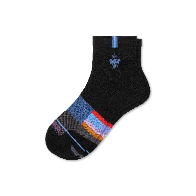 Bombas Merino Wool Blend Athletic Quarter Socks In Black Sky