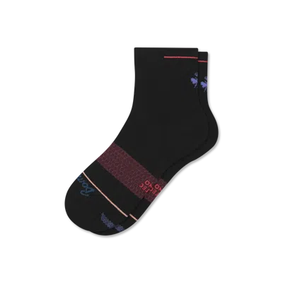 Bombas Merino Wool Blend Athletic Quarter Socks In Black Wine