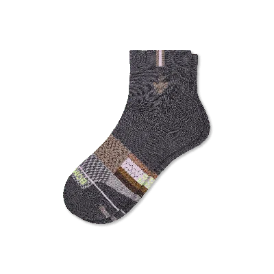 Bombas Merino Wool Blend Athletic Quarter Socks In Charcoal